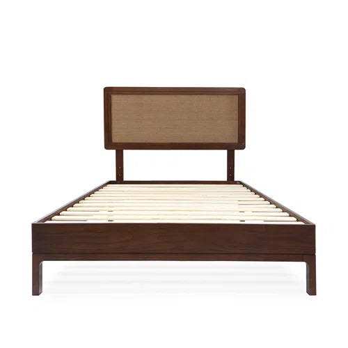 Anspach Solid Wood Platform Bed with Headboard, Bohemian Bed Frame