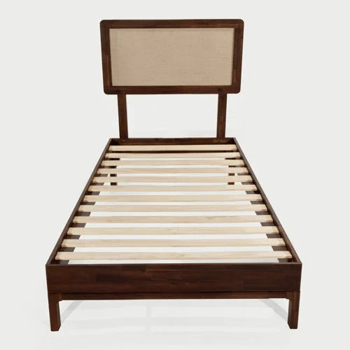 Anspach Solid Wood Platform Bed with Headboard, Bohemian Bed Frame