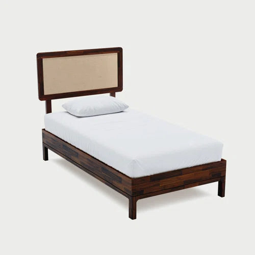 Anspach Solid Wood Platform Bed with Headboard, Bohemian Bed Frame