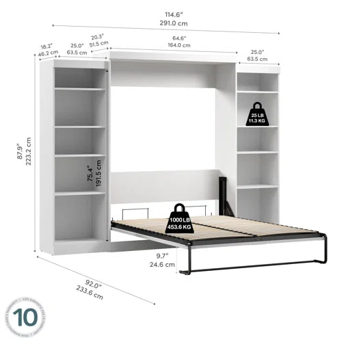Arlex Murphy Bed and 2 Shelving Units